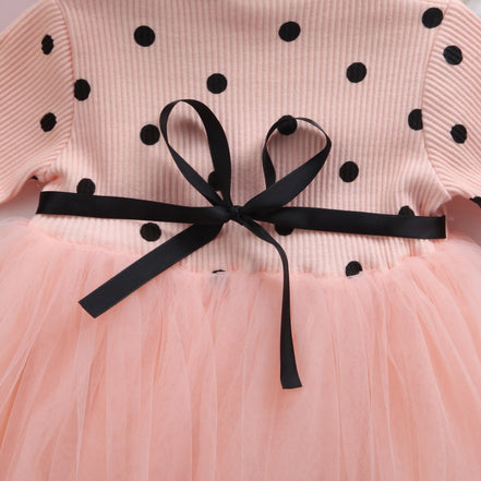 👗Baby Princess Lace Tutu Dress – Elegant Long Sleeve Birthday & Christening Outfit