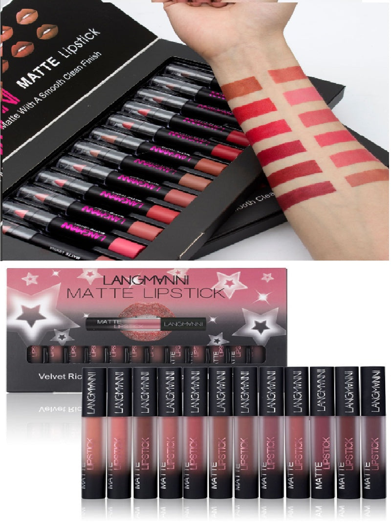 💄 Matte Velvet Waterproof Lipstick Set