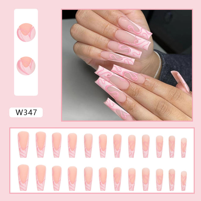 💅✨Heart Stripe Press-On Nails – Salon Glam in Minutes