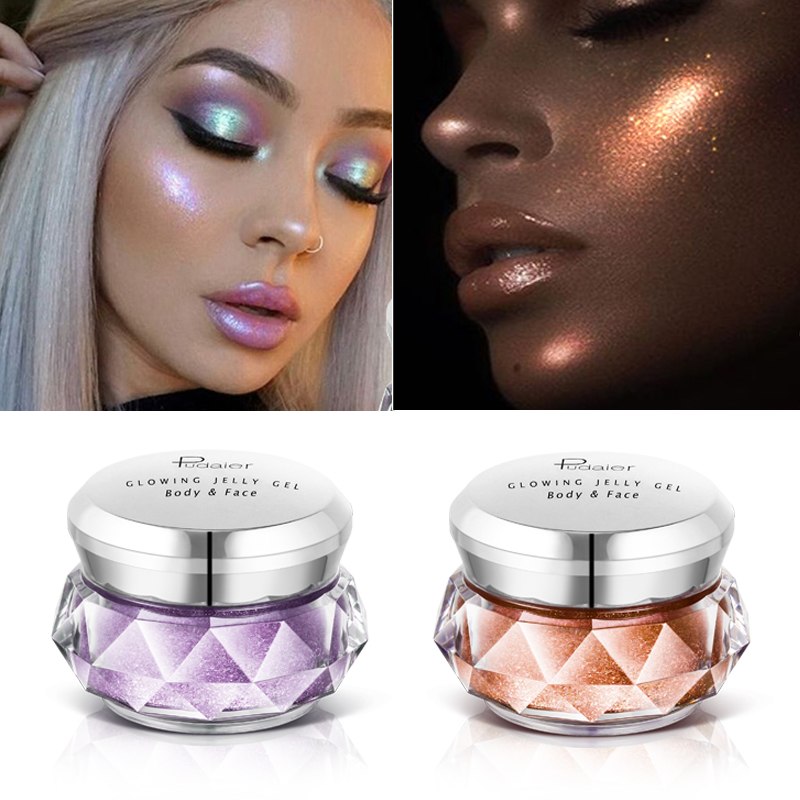 🌟Mermaid Glow Jelly Highlighter – Liquid Face & Body Shimmer | Waterproof Festival Glow Gel | Radiant Gold Illuminator for Eyes, Cheeks & Body
