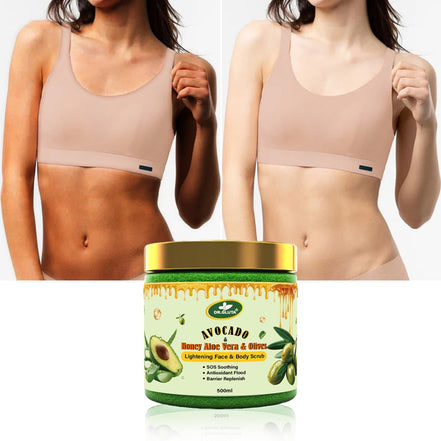 🥑Avocado & Olive Glow Body Scrub (500ml) – Deep Exfoliating + Skin Brightening Polish