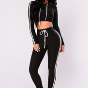 🔥Women’s Slim Fit Crop Hoodie Tracksuit Set – 2 Piece Casual Lounge & Streetwear Outfit