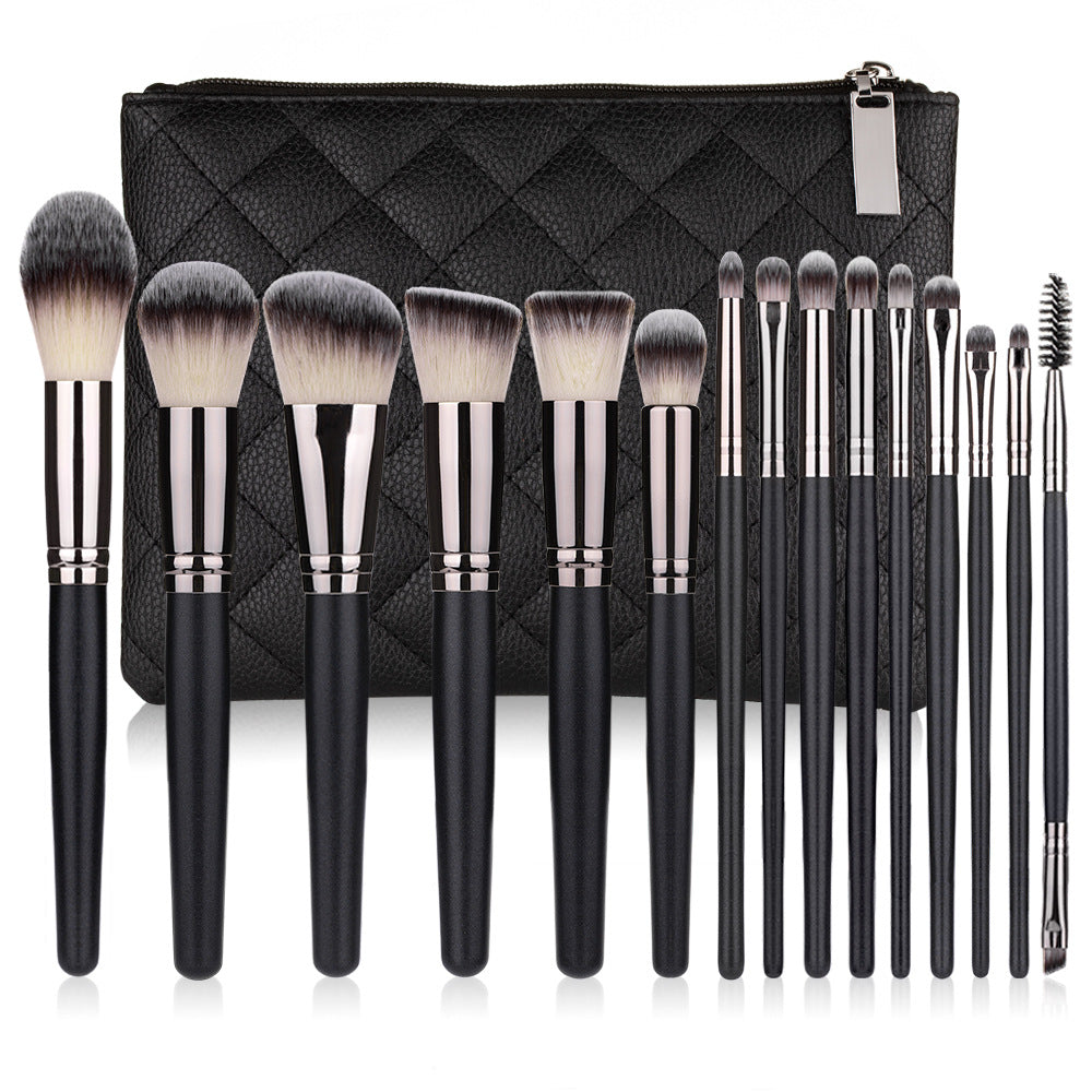 🖤 15-Piece Matte Black Makeup Brush Set