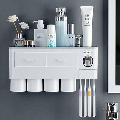 🪥All-in-One Magnetic Toothbrush Holder & Bathroom Organizer with Toothpaste Squeezer