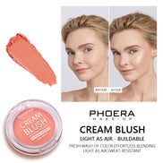 💗PHOERA Light & Brightening Cream Blush – Natural Radiant Glow Cheek Tint (Long-Lasting, Blendable, 8 Shades)