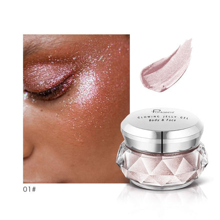 🌟Mermaid Glow Jelly Highlighter – Liquid Face & Body Shimmer | Waterproof Festival Glow Gel | Radiant Gold Illuminator for Eyes, Cheeks & Body
