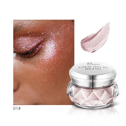 🌟Mermaid Glow Jelly Highlighter – Liquid Face & Body Shimmer | Waterproof Festival Glow Gel | Radiant Gold Illuminator for Eyes, Cheeks & Body