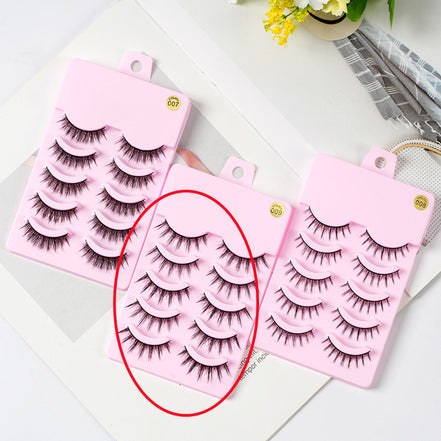 💖Anime Doll Eyes Manga Lashes (5 Pairs) – Natural Wispy Korean Cosplay Eyelashes