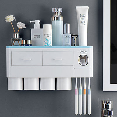 🪥All-in-One Magnetic Toothbrush Holder & Bathroom Organizer with Toothpaste Squeezer