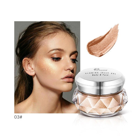 🌟Mermaid Glow Jelly Highlighter – Liquid Face & Body Shimmer | Waterproof Festival Glow Gel | Radiant Gold Illuminator for Eyes, Cheeks & Body
