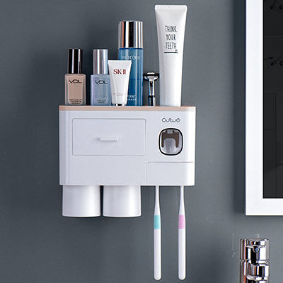 🪥All-in-One Magnetic Toothbrush Holder & Bathroom Organizer with Toothpaste Squeezer