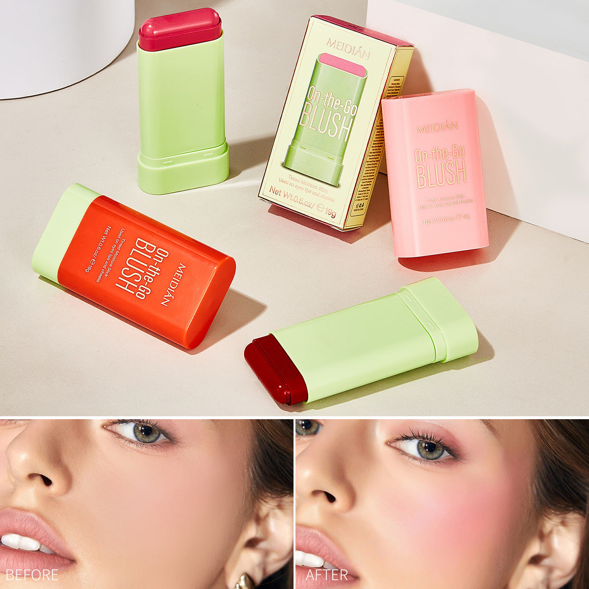 🌸Soft Glow Nude Rouge Blush – Natural Flushed Cheek Color for Everyday Radiance