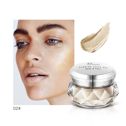 🌟Mermaid Glow Jelly Highlighter – Liquid Face & Body Shimmer | Waterproof Festival Glow Gel | Radiant Gold Illuminator for Eyes, Cheeks & Body