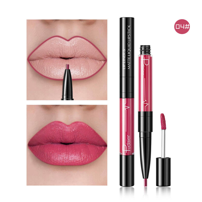 💄Pudaier 2-in-1 Matte Liquid Lipstick & Lip Liner — 16 Shades | 24-Hour Long-Lasting, Non-Transfer, Vegan