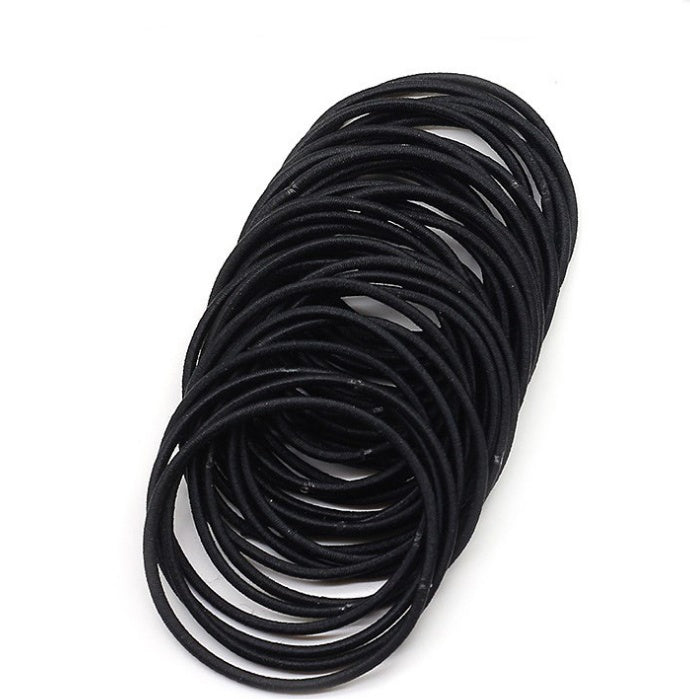 🎁100PCS No-Slip Black Hair Bands – Strong Hold, No Breakage, All-Day Comfort
