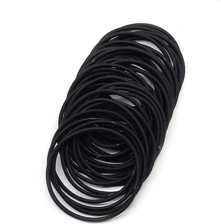 🎁100PCS No-Slip Black Hair Bands – Strong Hold, No Breakage, All-Day Comfort