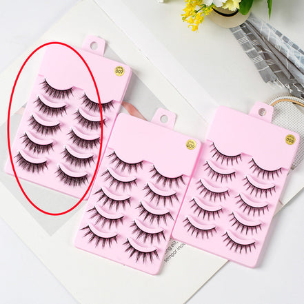💖Anime Doll Eyes Manga Lashes (5 Pairs) – Natural Wispy Korean Cosplay Eyelashes