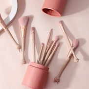 Soft PU Round Cosmetic Brush Container Cosmetic Tool Cosmetic Brush