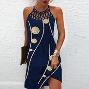 🔥Women’s Summer Floral Print Halter Neck Dress | Backless Flowing Beach & Casual Maxi Dress