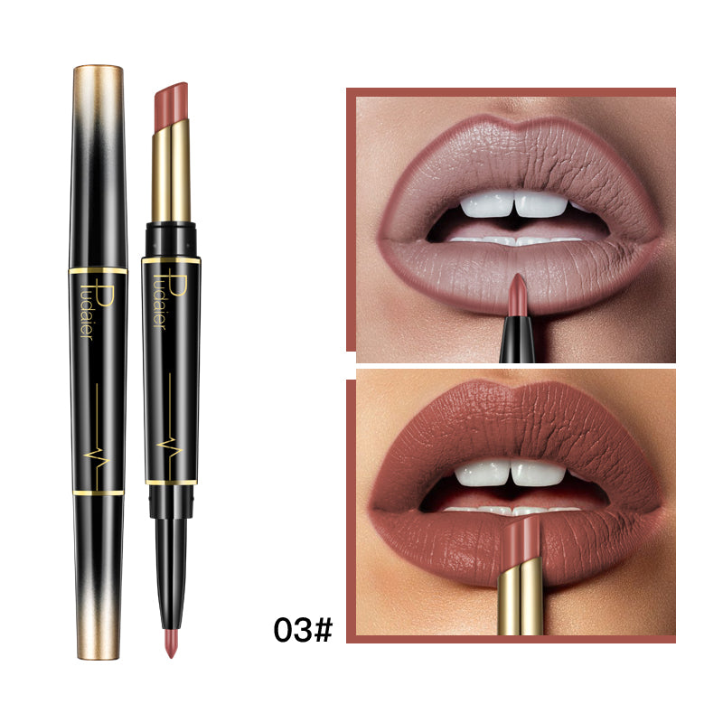 💄Double-Ended Lipstick & Lip Liner — Long-Lasting Matte, 16 Shades