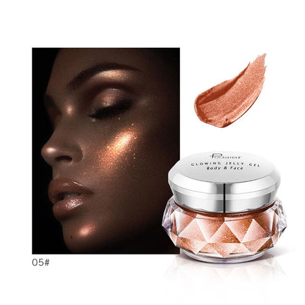 🌟Mermaid Glow Jelly Highlighter – Liquid Face & Body Shimmer | Waterproof Festival Glow Gel | Radiant Gold Illuminator for Eyes, Cheeks & Body