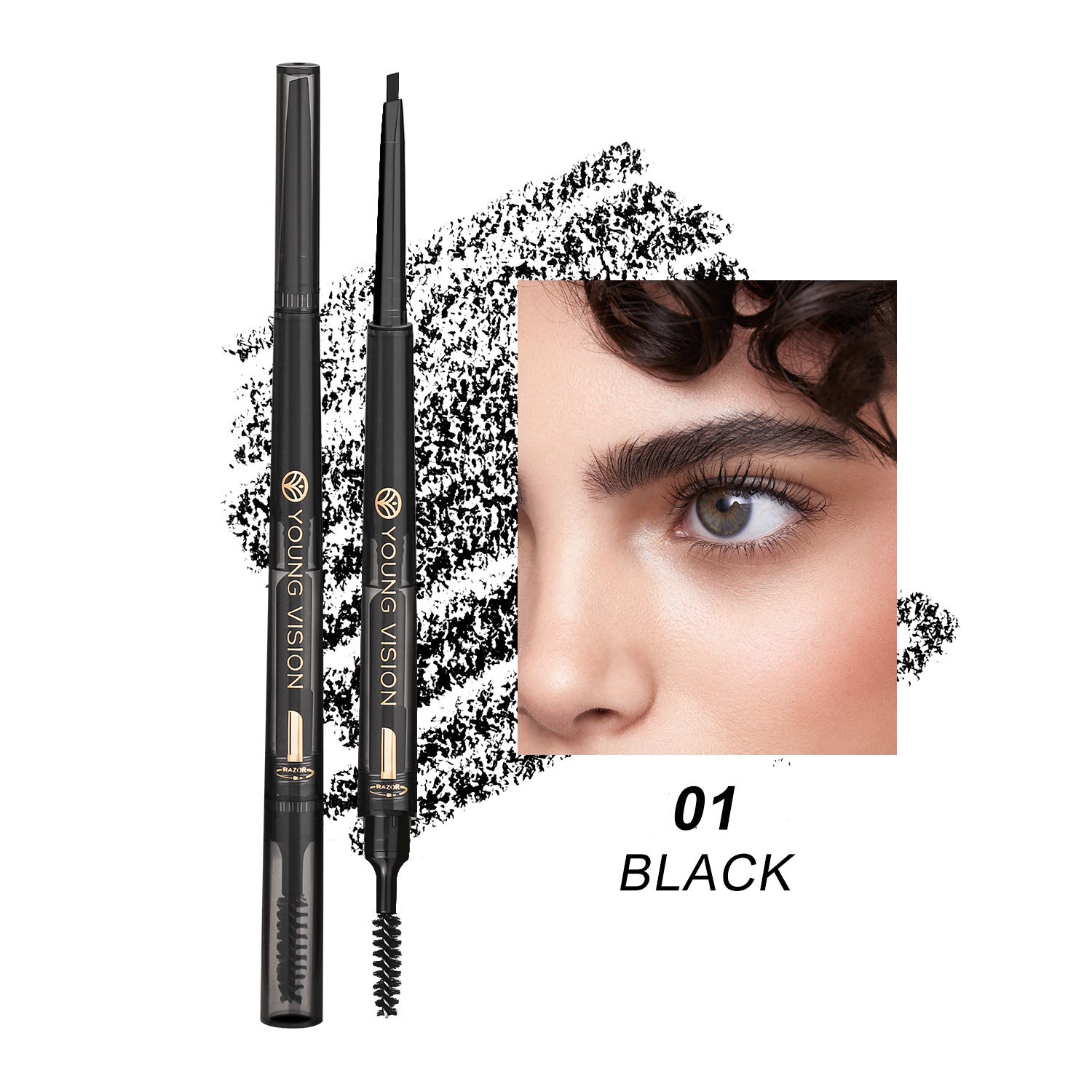 🌿FogSense™ 3-In-1 Waterproof Eyebrow Pencil – Smudge Proof Natural Brow Definer