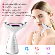 💎EMS Microcurrent Neck & Face Lifting Device – 3 Color LED Photon Therapy for Skin Tightening, Jawline Sculpting & Double Chin Appearance Reduction