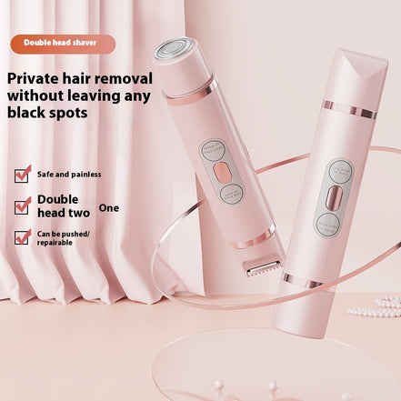 ✨SilkGlide Dual-Head Electric Shaver – Painless Hair Removal for Face, Bikini, Underarm & Legs