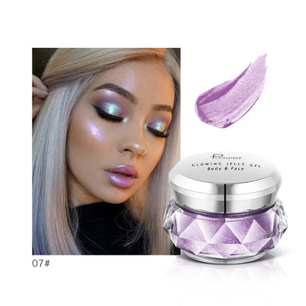 🌟Mermaid Glow Jelly Highlighter – Liquid Face & Body Shimmer | Waterproof Festival Glow Gel | Radiant Gold Illuminator for Eyes, Cheeks & Body