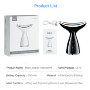 💎EMS Microcurrent Neck & Face Lifting Device – 3 Color LED Photon Therapy for Skin Tightening, Jawline Sculpting & Double Chin Appearance Reduction