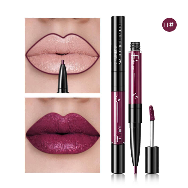 💄Pudaier 2-in-1 Matte Liquid Lipstick & Lip Liner — 16 Shades | 24-Hour Long-Lasting, Non-Transfer, Vegan