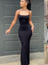 Spaghetti Strap Long Dress Women Sexy Slim Skinny Bodycon Party Club Suspender Casual Street Dresses