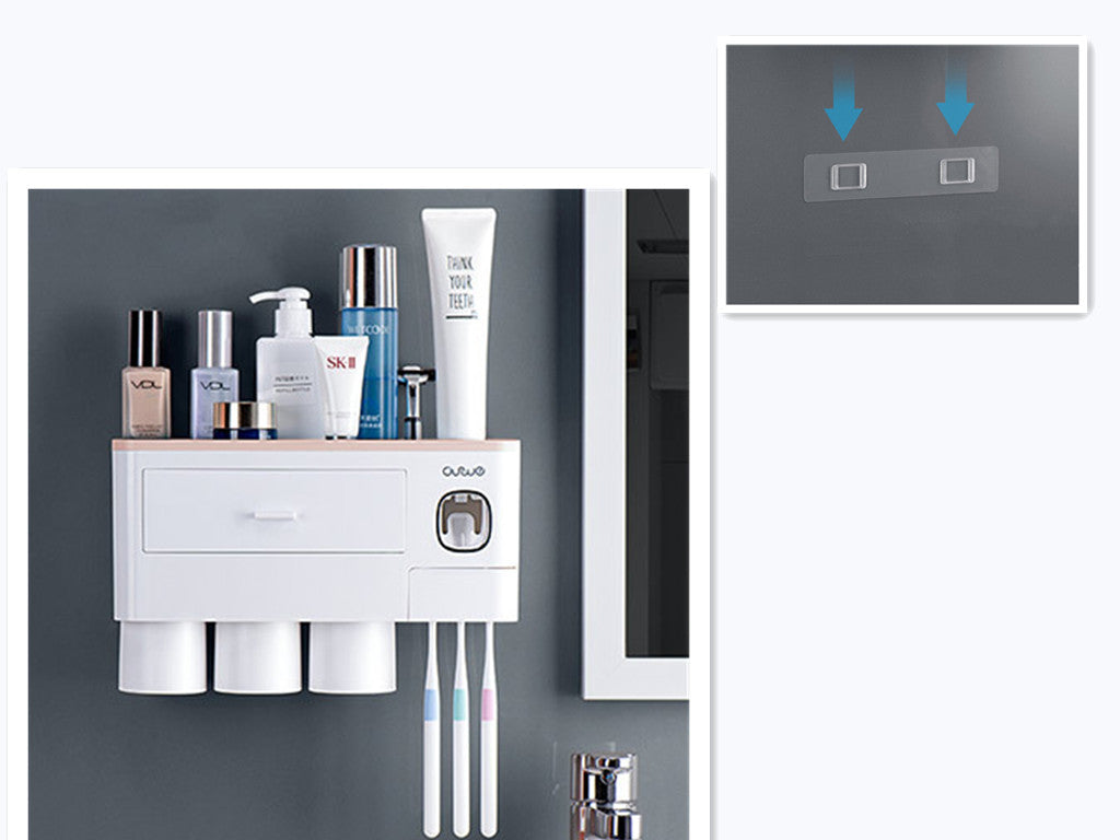 🪥All-in-One Magnetic Toothbrush Holder & Bathroom Organizer with Toothpaste Squeezer