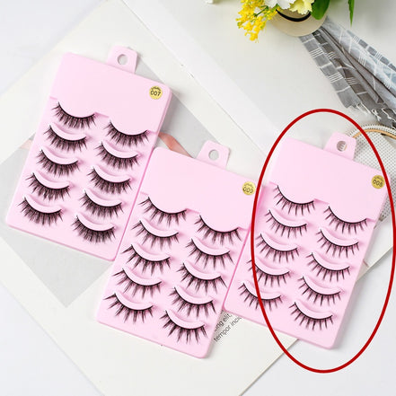 💖Anime Doll Eyes Manga Lashes (5 Pairs) – Natural Wispy Korean Cosplay Eyelashes