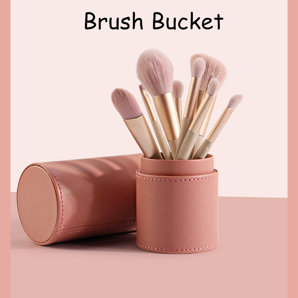 Soft PU Round Cosmetic Brush Container Cosmetic Tool Cosmetic Brush