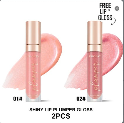 💄Phofay Shiny Lip Plumper Gloss – Long Lasting, Non-Sticky Shine That Survives Heat & Meals