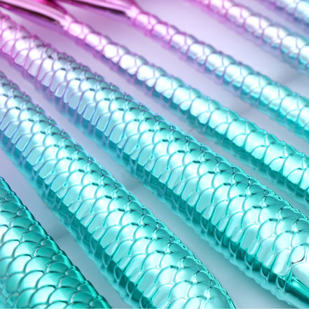 ✨ 11PCS Mermaid Makeup Brush Set (All-In-One Kit)