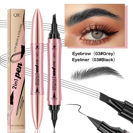 🔥4D Microblading Dual-Ended Eyebrow Pen™ – Natural Hair Stroke Brow + Precision Eyeliner (Waterproof & Smudge-Proof)
