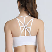 Sports female mesh beauty back bra High strength yoga running bra gathered shockproof sports underwear