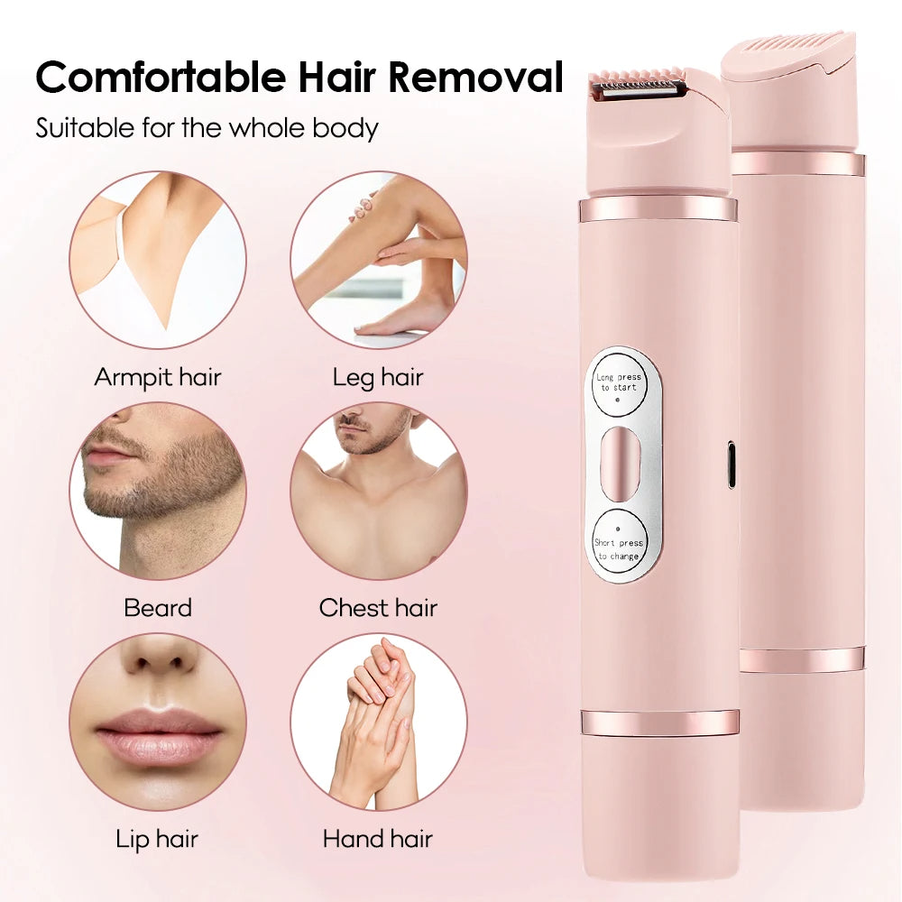 ✨SilkGlide Dual-Head Electric Shaver – Painless Hair Removal for Face, Bikini, Underarm & Legs