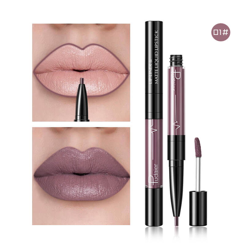 💄Pudaier 2-in-1 Matte Liquid Lipstick & Lip Liner — 16 Shades | 24-Hour Long-Lasting, Non-Transfer, Vegan