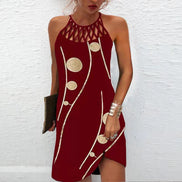 🔥Women’s Summer Floral Print Halter Neck Dress | Backless Flowing Beach & Casual Maxi Dress