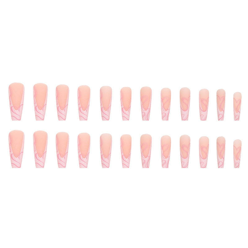 💅✨Heart Stripe Press-On Nails – Salon Glam in Minutes
