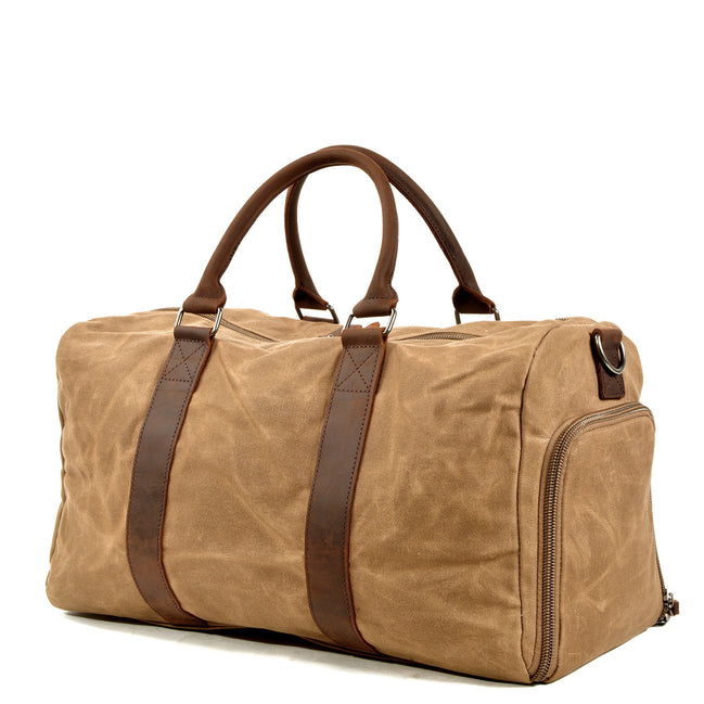 🧳 Men’s One Shoulder Travel Gym Bag – Large Capacity Wet & Dry Separation Canvas Duffel