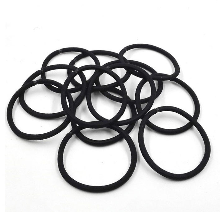 🎁100PCS No-Slip Black Hair Bands – Strong Hold, No Breakage, All-Day Comfort
