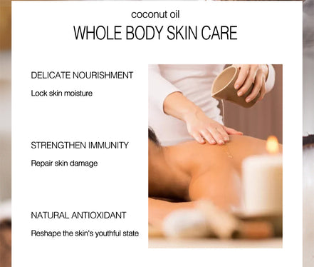 🌴Coconut Glow Body Oil – Deep Hydration & Sensual Massage Therapy (Non-Greasy, Long-Lasting Fragrance)