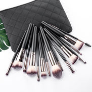 🖤 15-Piece Matte Black Makeup Brush Set