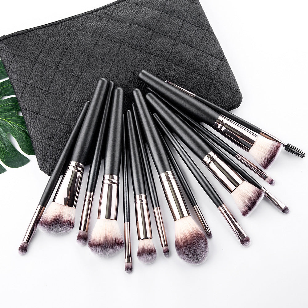 🖤 15-Piece Matte Black Makeup Brush Set