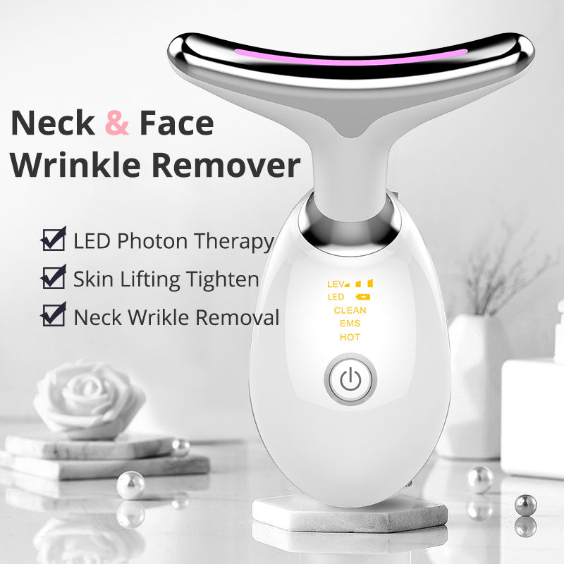 💎EMS Thermal Neck Lifting Massager – Electric Microcurrent Wrinkle Remover & Skin Tightening Device