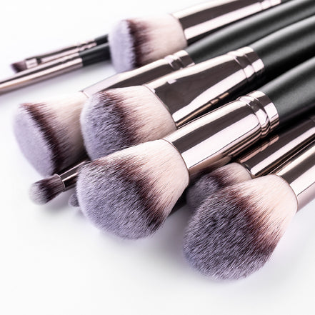 🖤 15-Piece Matte Black Makeup Brush Set